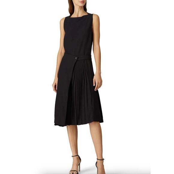 Rabanne Hourglass. Sleeveless Pleated Black Dress SZ 40